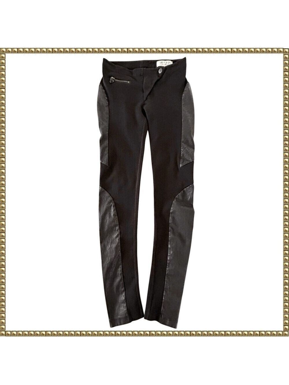 Rag and Bone Black Vegan Leather Leggings Pants Size 26